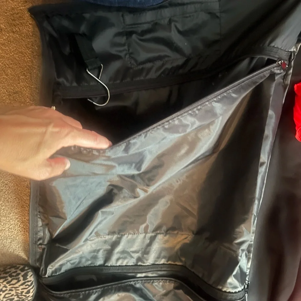 Black Garment bag suitcase travel for dresses or suits
